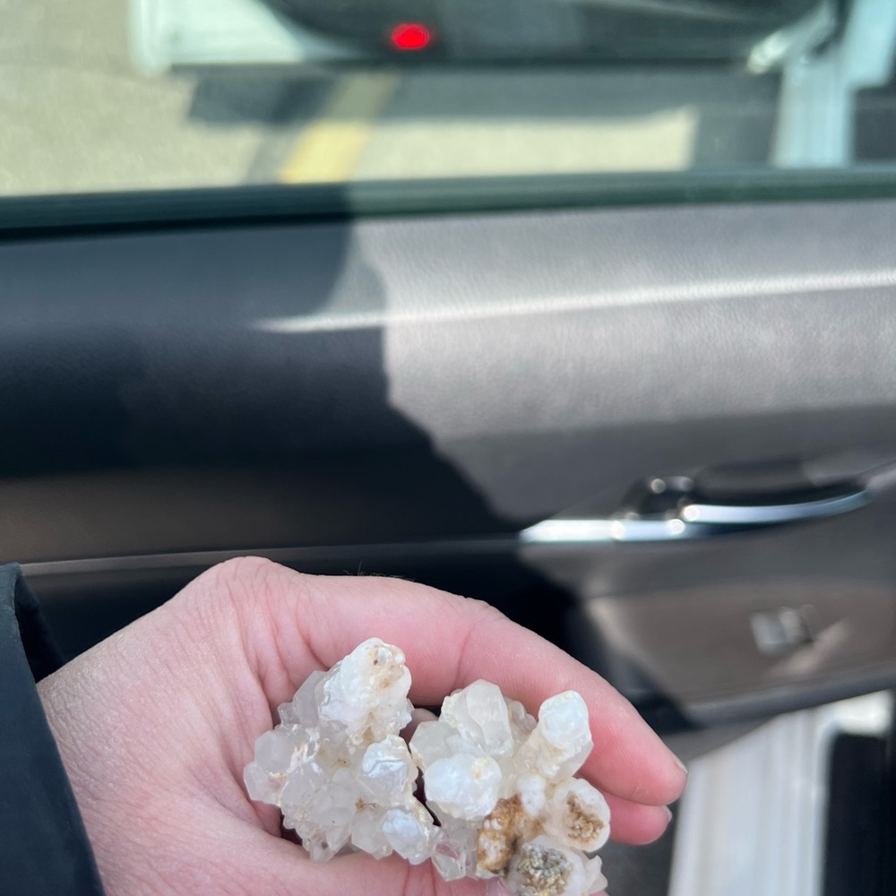 2 druzy quartz car vent clips